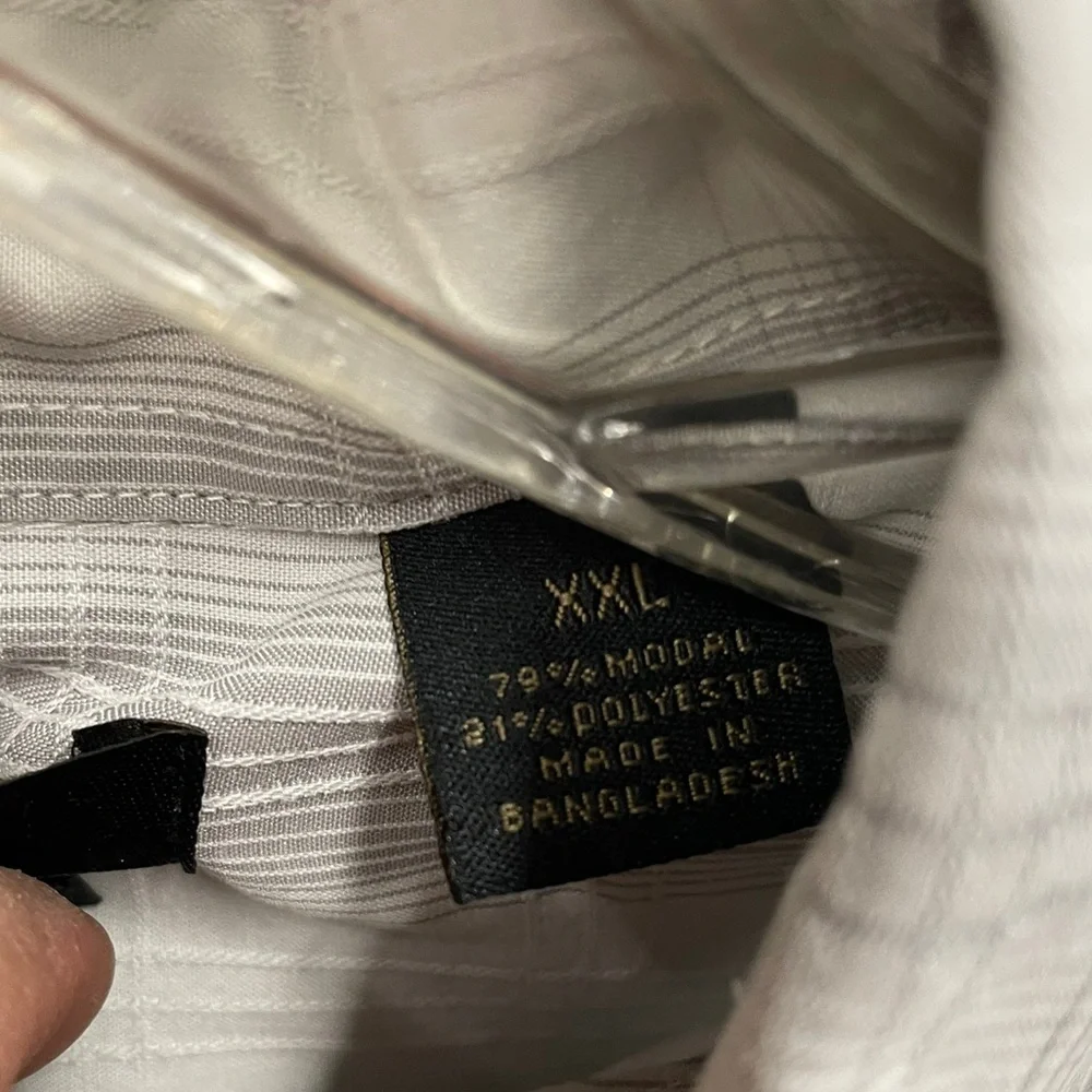 AXIST Silk Touch Short Sleeve Button Down Shirt Gray White Pattern Size XXL - Picture 5 of 7